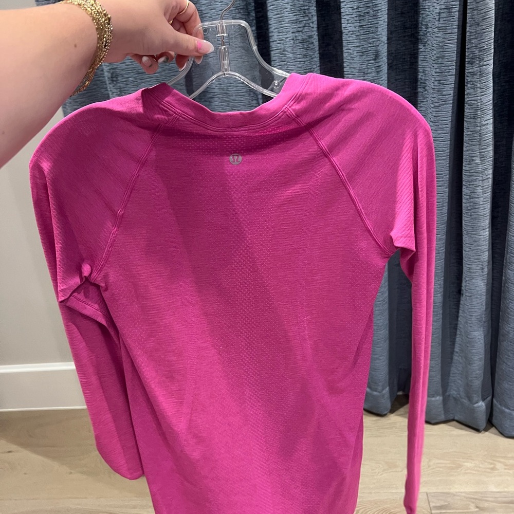 Lululemon Pink Long Sleeve Top swiftly tech